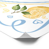 Main Squeeze Citroen Bloemige Bruiloft Welkom Poster (Hoek)