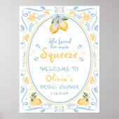 Main Squeeze Citroen Bloemige Bruiloft Welkom Poster (Voorkant)