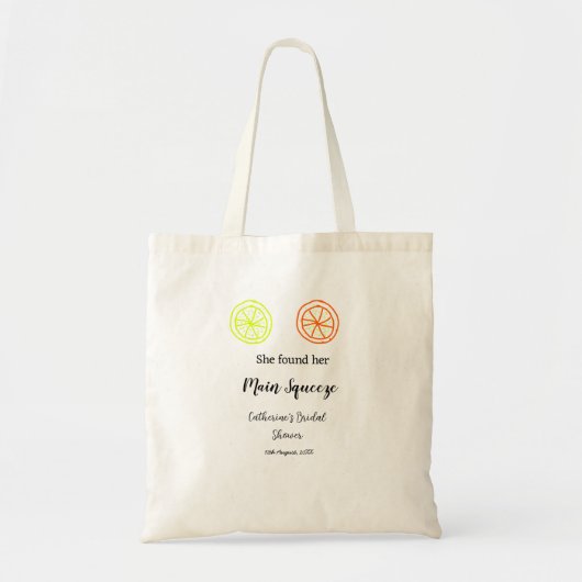 Main Squeeze citroen bruiloft naam toevoegen d Tote Bag (Voorkant)