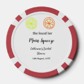 Main Squeeze citroen bruiloftsfeest naam toevoegen Poker Chips (Achterkant)