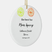 Main Squeeze citroen citrus bruiloft naam toevoege Keramisch Ornament (Rechts)