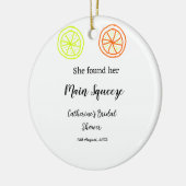 Main Squeeze citroen citrus bruiloft naam toevoege Keramisch Ornament (Links)