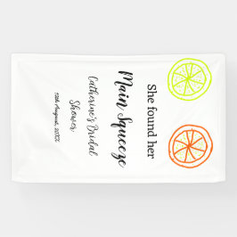 Main Squeeze citroen citrus bruiloft naam toevoege Spandoek