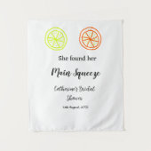 Main Squeeze citroen citrus bruiloft naam toevoege Wandkleed (Voorkant)