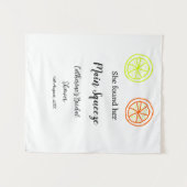 Main Squeeze citroen citrus bruiloft naam toevoege Wandkleed (Voorkant (horizontaal))