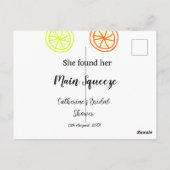 Main Squeeze citroen citrus bruiloft - voeg naam t Briefkaart (Achterkant)