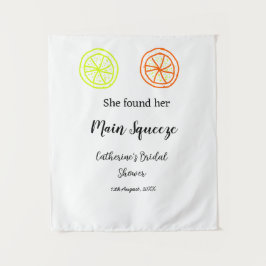 Main Squeeze citroen citrus bruiloft - voeg naam t Wandkleed