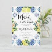 Main Squeeze Citroen Roos Helder Blauw Vrijgezelle Kaart (Staand voorkant)