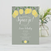 Main Squeeze Citroen Salie Groene Bruiloftsborrel Kaart (Staand voorkant)
