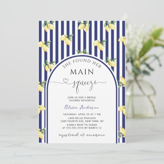 Main Squeeze Citroen Vrijgezellenfeest QR Code Kaart (Staand voorkant)