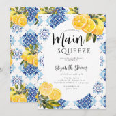 Main Squeeze Citroenblauw Tegels Bright Vrijgezell Kaart (Voorkant / Achterkant)