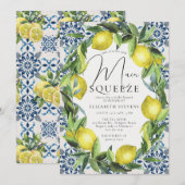 Main Squeeze Citroenblauw Tegels Modern Vrijgezell Kaart (Voorkant / Achterkant)