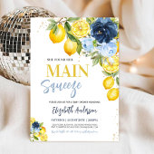 Main Squeeze citroenblauwe bloemige bruidsdouche u Kaart