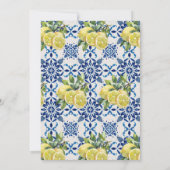 Main Squeeze Citroenboog Blauwe Tegels Vrijgezelle Kaart (Achterkant)