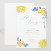 Main Squeeze Citroenen Blauw Italiaans Vrijgezelle Kaart (Voorkant / Achterkant)