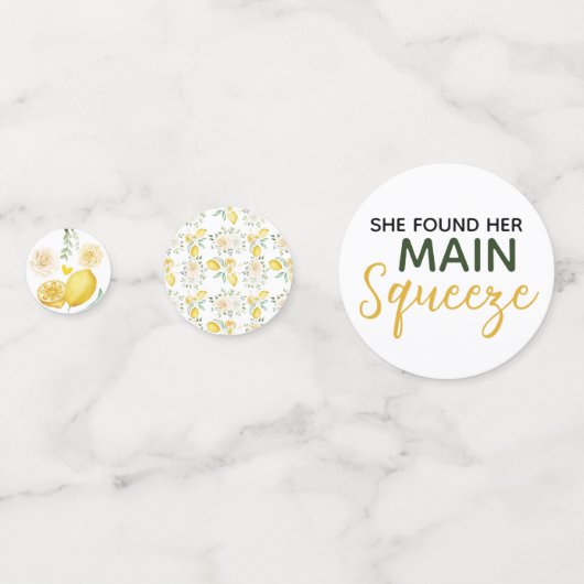 Main Squeeze Citroenen Eucalyptus Roos Bruidsdiner Confetti (Voorkanten)