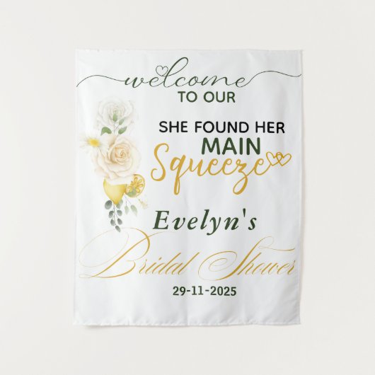 Main Squeeze Citroenen Roos Vrijgezellenfeest Acht Wandkleed (Voorkant)