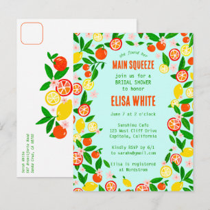 MAIN SQUEEZE Citrus Aangepaste Zomer BRUILOFTSFEES Uitnodiging Briefkaart