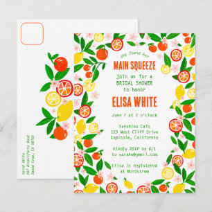 MAIN SQUEEZE Citrus AANPASSEN Summer BRUIDJESTHUIS Uitnodiging Briefkaart