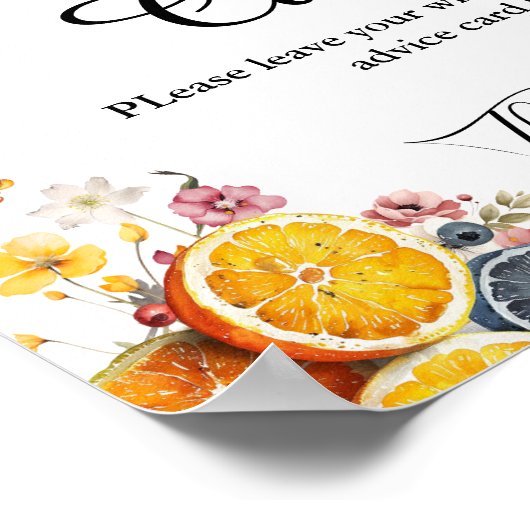 Main Squeeze Citrus Advies vrijgezellenfeest teken Poster (Hoek)