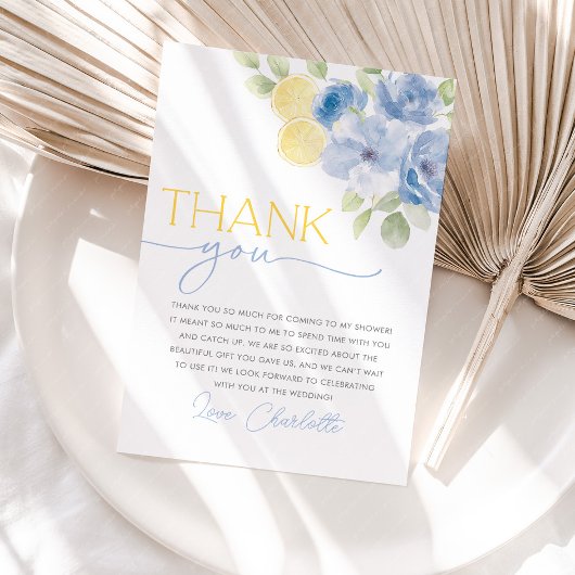 Main Squeeze Citrus Bloem Bruiloft Dank Je Bedankkaart