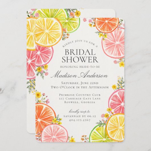 Main Squeeze Citrus Bloemen Sinaasappel Vrijgezell Kaart (Voorkant / Achterkant)