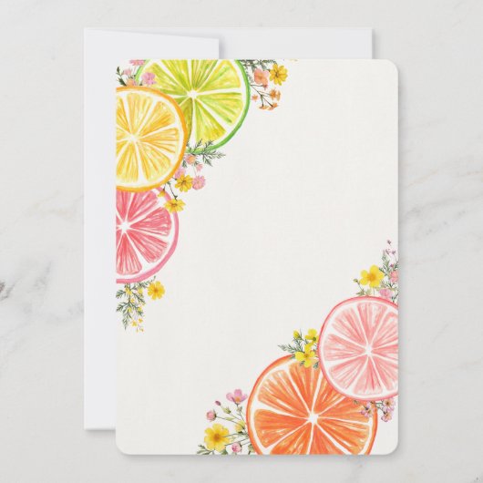 Main Squeeze Citrus Bloemen Sinaasappel Vrijgezell Kaart (Achterkant)