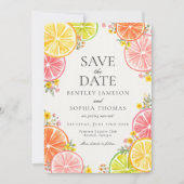 Main Squeeze Citrus Bloemen Zomer Save the Date Kaart (Voorkant)