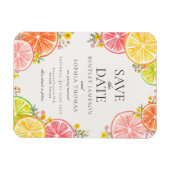 Main Squeeze Citrus Bloemen Zomer Save the Date Magneet (Horizontaal)