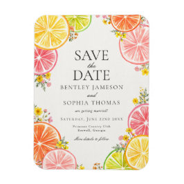 Main Squeeze Citrus Bloemen Zomer Save the Date Magneet