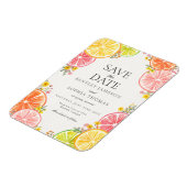 Main Squeeze Citrus Bloemen Zomer Save the Date Magneet (Linkerzijde)