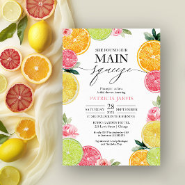 Main Squeeze Citrus Bloemige Bruiloftsdouche Kaart
