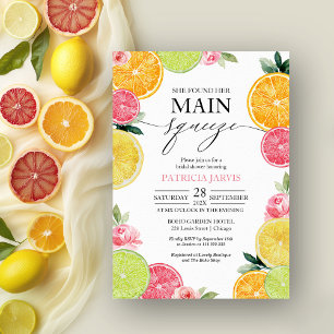 Main Squeeze Citrus Bloemige Bruiloftsdouche Kaart