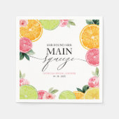 Main Squeeze Citrus Bloemige Bruiloftsdouche Servet (Voorkant)