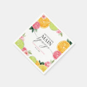 Main Squeeze Citrus Bloemige Bruiloftsdouche Servet (Hoek)