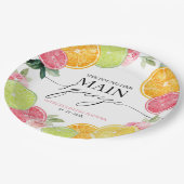 Main Squeeze Citrus Bloemrijke Bruidsdouche Papieren Bordje (Gekanteld)