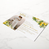 Main Squeeze Citrus Boho Vrijgezellenfeest Foto Folie Uitnodiging (Gedraaid)