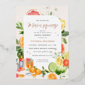 Main Squeeze Citrus Bridal Shower Invitation Folie Uitnodiging (Voorkant)