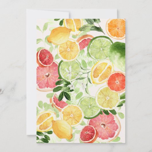 Main Squeeze Citrus Bridal Shower Invitation Kaart (Achterkant)