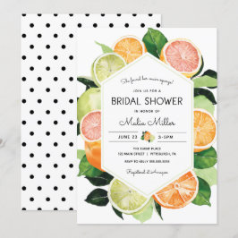Main Squeeze Citrus Bridal Shower Invitation Kaart