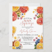 Main Squeeze Citrus Bridal Shower Invitation Kaart (Voorkant)