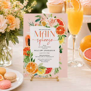 Main Squeeze Citrus Bridal Shower Invitation Kaart