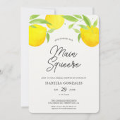 Main Squeeze Citrus Bridal Shower Invitation Kaart (Voorkant)