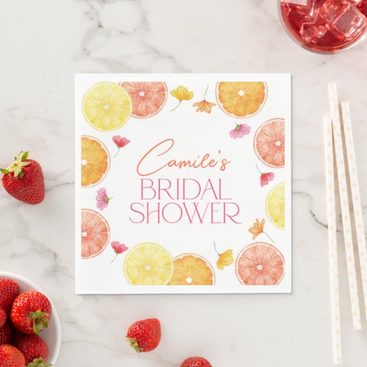 Main Squeeze Citrus Bright Flowers Vrijgezellenfee Servet (Insitu)
