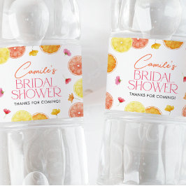 Main Squeeze Citrus Bright Flowers Vrijgezellenfee Waterfles Etiket