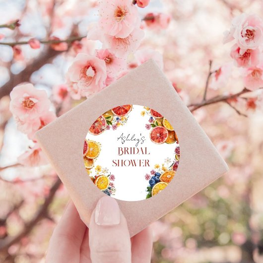 Main Squeeze Citrus Bruiloft Feest  Ronde Sticker