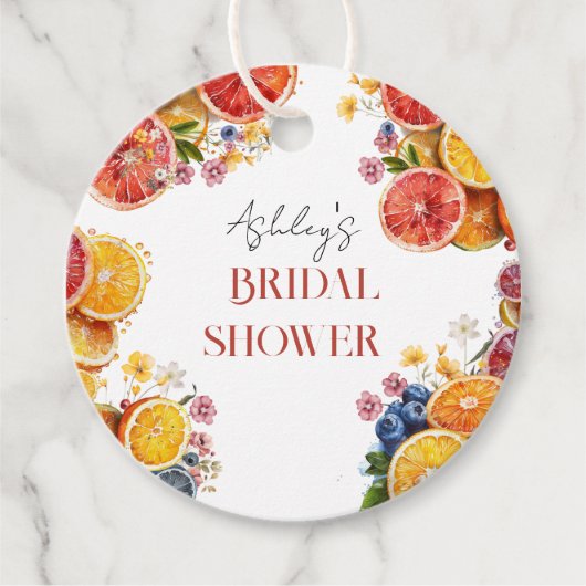 Main Squeeze Citrus Bruiloft Feestje Bedankjes Labels (Voorkant)