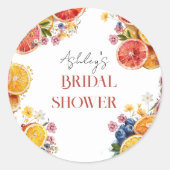 Main Squeeze Citrus Bruiloft Feestje  Ronde Sticker (Voorkant)