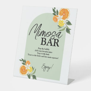 Main Squeeze Citrus Bruiloftsborrel Mimosa Bar Reclamebord Met Voetstuk