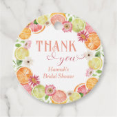 Main Squeeze Citrus Bruiloftsfeest  Bedankjes Labels (Voorkant)